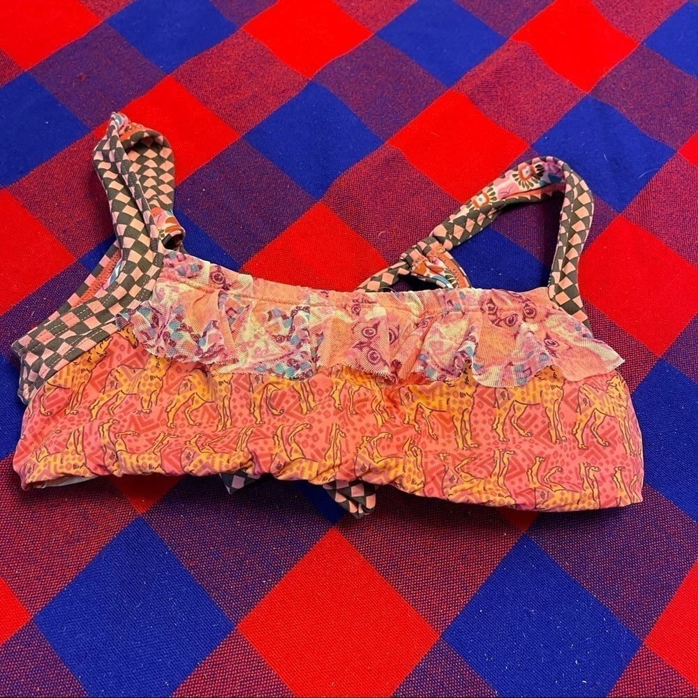 Maaji Reversible Ruffle Bikini Top Size Small Top ONLY!!